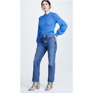 Rollas sweater blue size Medium 10. Gigi cornflower French blue subtle crop moha